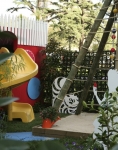Characters from 'Alice in Wonderland' including this fabulous grinning Cheshire Cat filled 13 year old Adeline Dotchin's garden