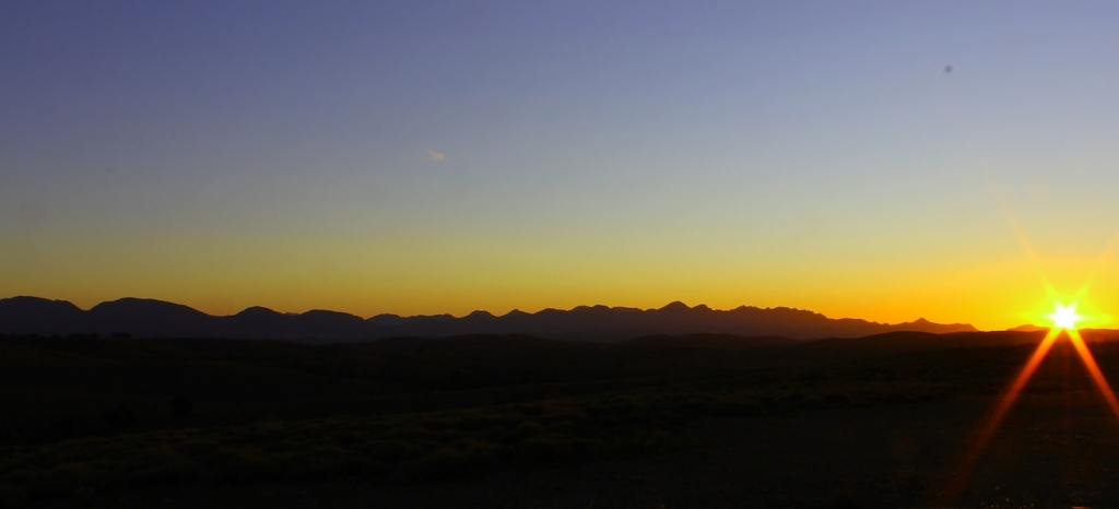 Sunset behind Wilpena Pound