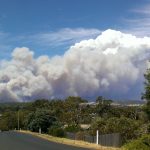 View of the Dunalley fire from my street