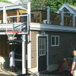 Reed Pugh suburban garage with beautiful new vegetable roof garden