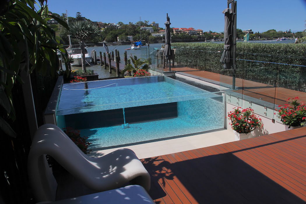 Design Yards Landscaping Brisbane with spectacular riverside pool