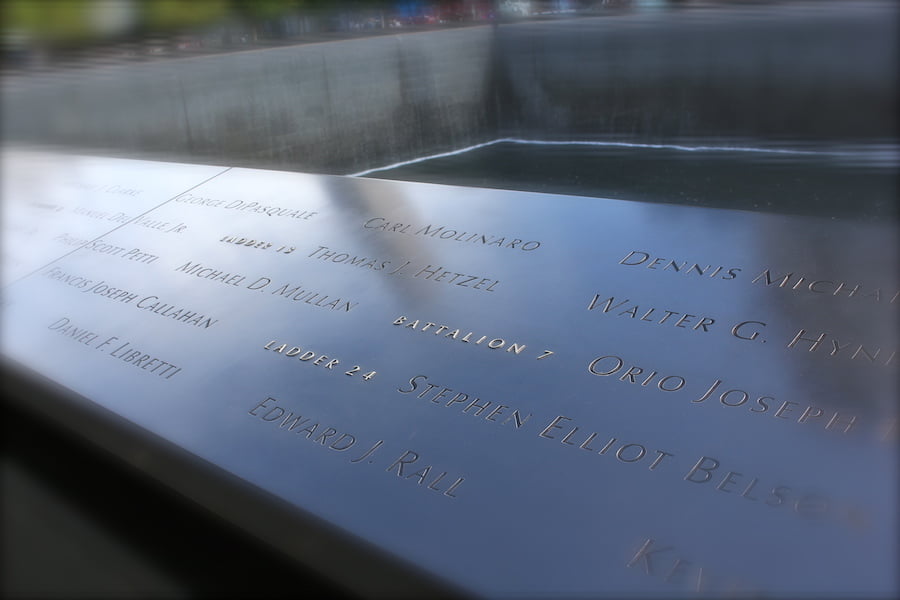World Trade Center memorial New York - names around the pool’s edge