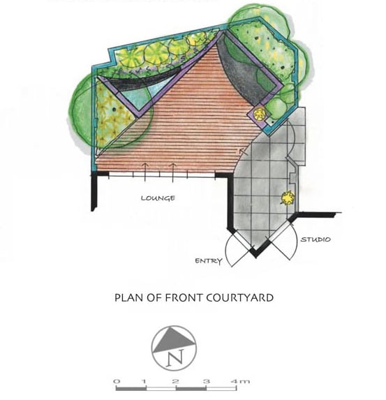 Courtyard design Janine Mendel Cultivart, Perth plan