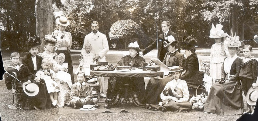 Queen Victoria and family in her garden