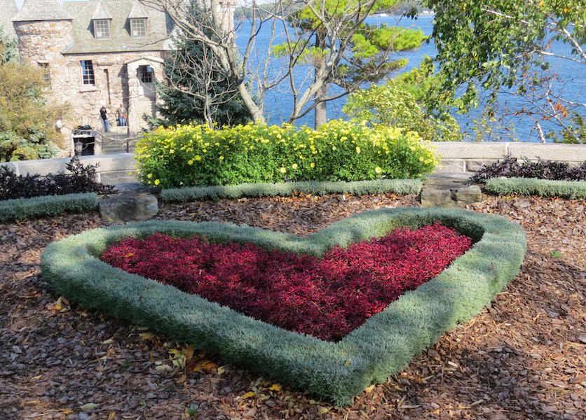 Boldt Castle Heart shaped garden bed on Heart Island