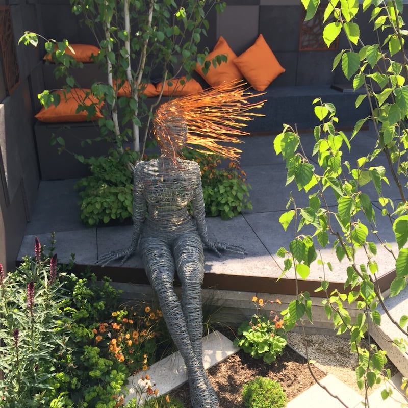 Wire sculpture by Rachel Ducker. Chelsea Flower Show 2016