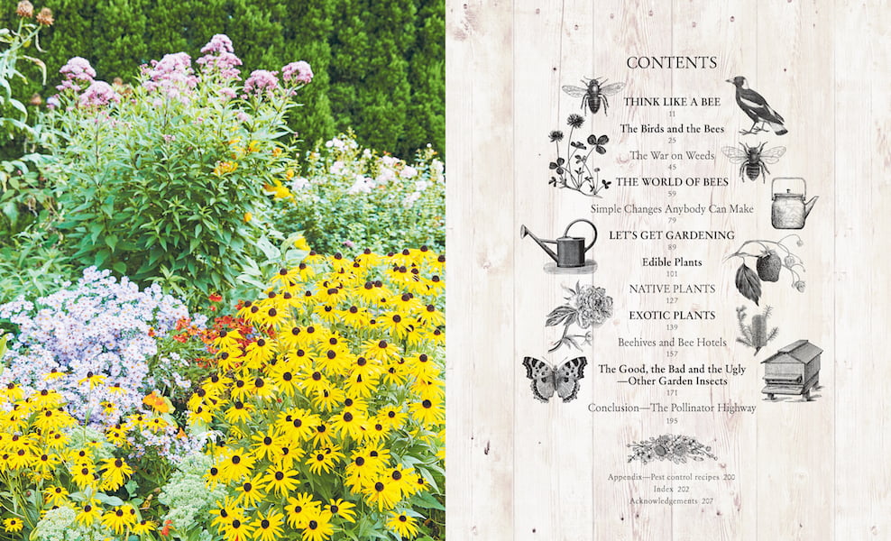 The Bee Friendly Garden by Doug Purdie, content page