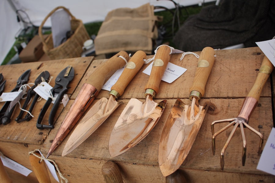 Beautiful copper hand tools from Verily Wood at the Botanic and Rare Plant Fair Melbourne