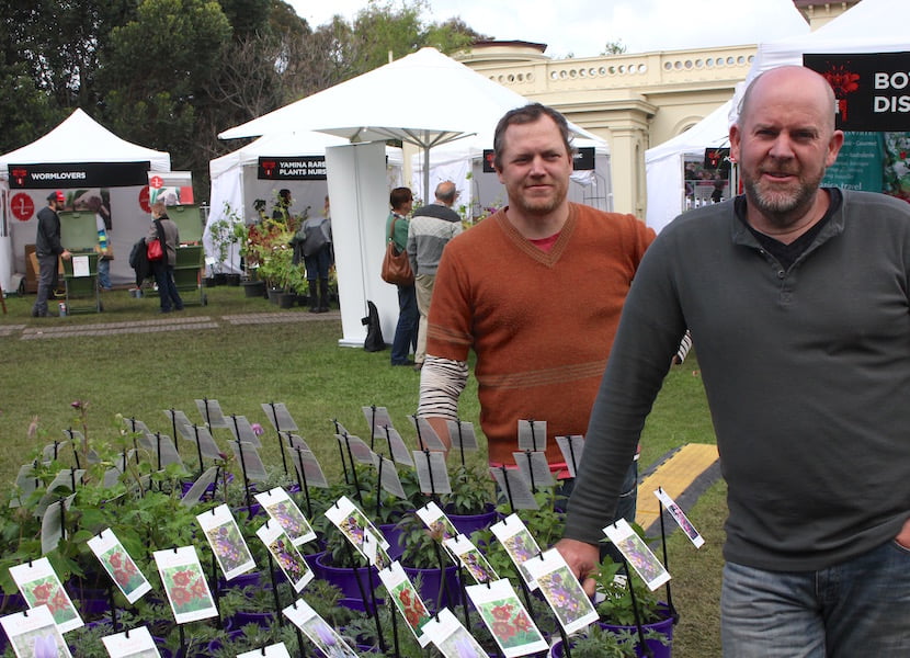 Matt and Mike of Antique Perennials at the Botanic and Rare Plant Fair Melbourne